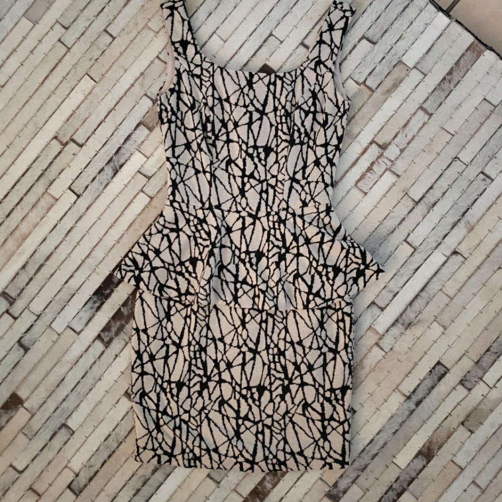 Cream & Black Dress